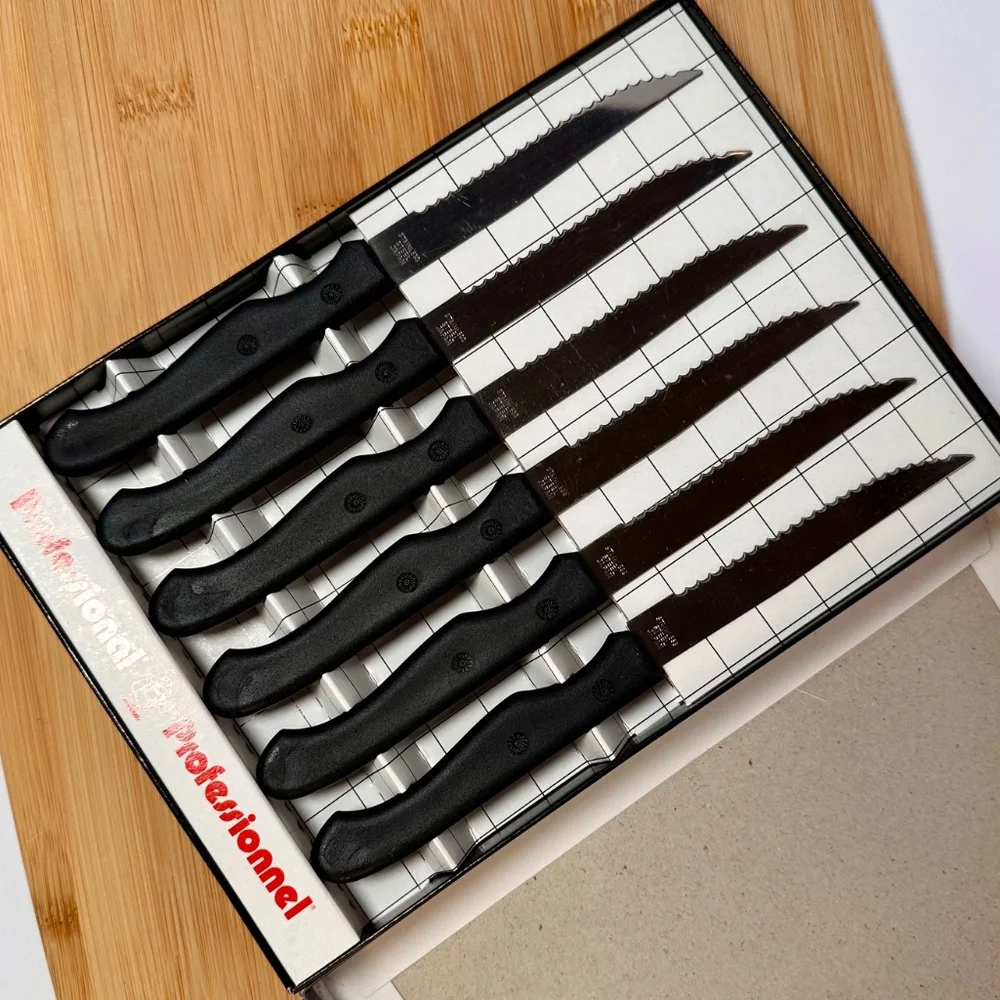 Professionnel 6-Piece Steak Knife Set Stainless Steel Serrated | Boxed - Picture 3 of 4